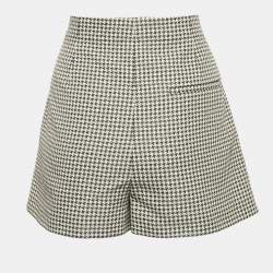 Christian Dior Blue/White Cotton Blend Micro-Houndstooth skort M