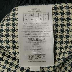 Christian Dior Blue/White Cotton Blend Micro-Houndstooth skort M