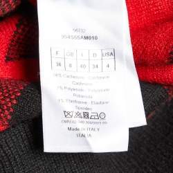 Dior Red/Black Checked Cashmere Crew Neck Sweater S