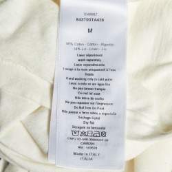 Pre Owned Dior Ivory Slogan Print Cotton & Linen Crew Neck T-Shirt M