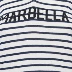 Dior White Striped Marbela Silk Knit Sleeveless Top S