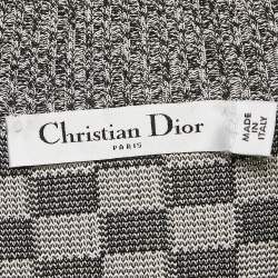 Christian Dior Black/White Checks J'Adior Stretch Knit Zip-Up Jacket S