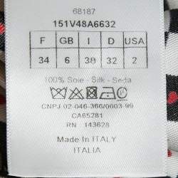 Pre Owned Dior Black/White Heart & Check Print Silk DiorAmour Pajama Shirt S