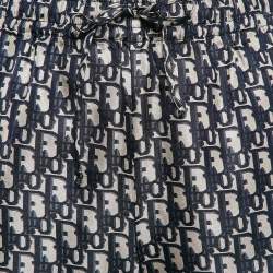 Pre Owned Christian Dior Blue Oblique Silk Shorts M