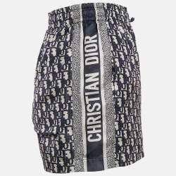 Pre Owned Christian Dior Blue Oblique Silk Shorts M