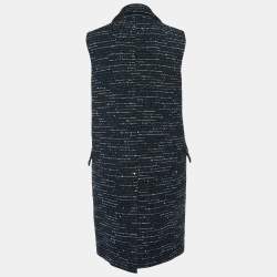 Pre Owned Dior Black Tweed Vest Coat M