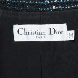 Pre Owned Dior Black Tweed Vest Coat M