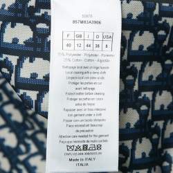 Pre Owned Dior Navy Blue Cotton Blend Double Breasted Trench Coat M