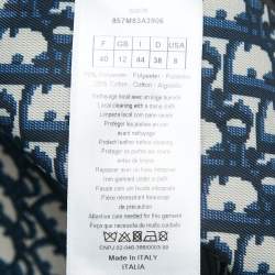 Pre Owned Dior Navy Blue Cotton Blend Double Breasted Trench Coat M
