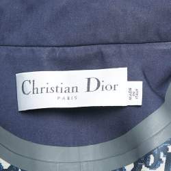 Pre Owned Dior Navy Blue Cotton Blend Double Breasted Trench Coat M