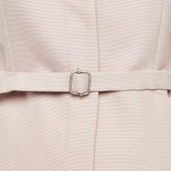Pre Owned Dior Pink Silk Single Breasted Belt Detail Vest M