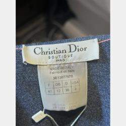Christian Dior Vintage Blue with Pink Stitching Cardigan and Tank Set