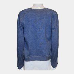 Christian Dior Vintage Blue with Pink Stitching Cardigan and Tank Set