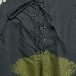 Pre Owned Dior Multicolor Tie-Dye Print Cotton Lace-Up Detail Pants M