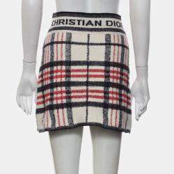Pre Owned Christian  Dior Logo Plaid Mini Skirt FR Women 34