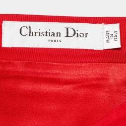 Dior Red Cotton and Silk Midi Skirt M