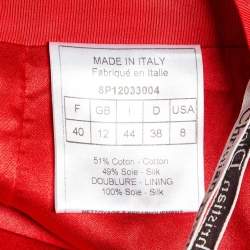 Dior Red Cotton and Silk Midi Skirt M