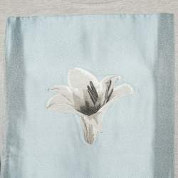 Christian Dior Grey Floral Silk Applique Wool Sweatshirt S