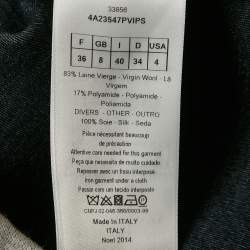 Christian Dior Grey Floral Silk Applique Wool Sweatshirt S