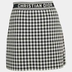 Christian Dior Checkboard Stretch Knit Mini Skirt M