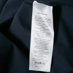 Pre Owned Christian Dior Navy Blue Applique Detail Pleated Mini Dress M