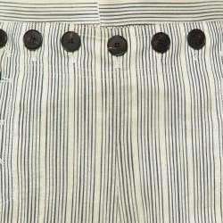 Pre Owned Dior Cream Striped Tasar Silk Culottes M