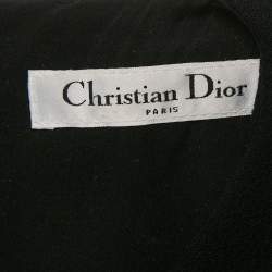 Dior Black Wool Button Front Mini Dress L