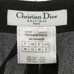Christian Dior Black Sparkled Silk Belt Detail Trousers M