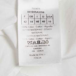 Pre Owned Dior White Cotton Button Front Tuxedo Shirt L