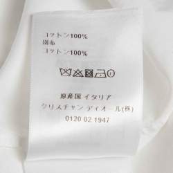 Pre Owned Dior White Cotton Button Front Tuxedo Shirt L