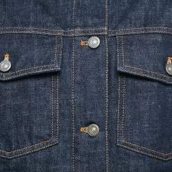 Dior Navy Blue Denim Button Front Loose Fit Jacket S