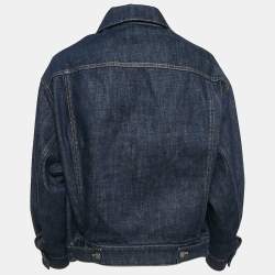 Dior Navy Blue Denim Button Front Loose Fit Jacket S
