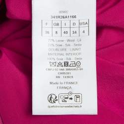 Pre Owned Dior Fuchsia Pink Wool & Silk Shift Dress S
