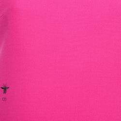 Pre Owned Dior Fuchsia Pink Wool & Silk Shift Dress S