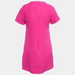 Pre Owned Dior Fuchsia Pink Wool & Silk Shift Dress S