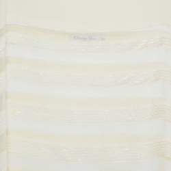 Pre Owned Dior Cream Silk & Sequin Paneled Top M