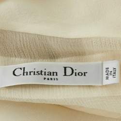 Pre Owned Dior Cream Silk & Sequin Paneled Top M