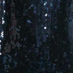Pre Owned Dior Midnight Blue Sequin Sleeveless Midi Dress M