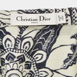 Christian Dior Blue/White Jungle Print Cotton Short Sleeve Shirt M