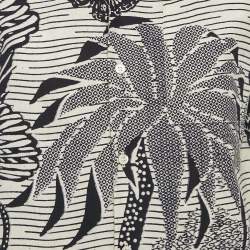 Christian Dior Blue/White Jungle Print Cotton Short Sleeve Shirt M