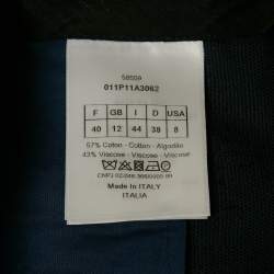 Dior Navy Blue Cotton Blend Capri Pants M
