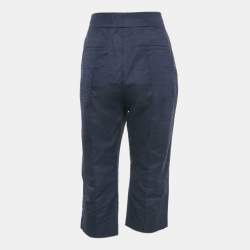 Dior Navy Blue Cotton Blend Capri Pants M