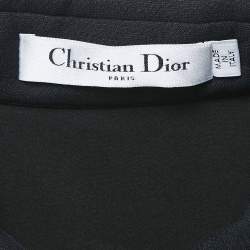Christian Dior Black Wool Belted Mini Dress M