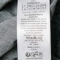 Pre Owned Dior Blue Butterfly Embroidery Denim Belted Button Front Long Dress L