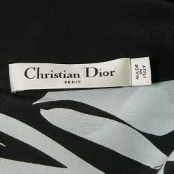 Dior Black/Blue Floral Print Silk Kaftan Top M