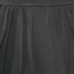 Pre Owned Christian Dior Black Silk Blend  Pleated Wrap Mini Skirt S