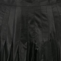 Dior Black Silk Pleated Wide-Leg Pants S