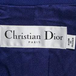 Dior Blue Wool Double Breasted Sleeveless Coat S