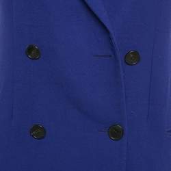 Dior Blue Wool Double Breasted Sleeveless Coat S