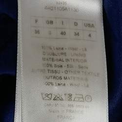 Dior Blue Wool Double Breasted Sleeveless Coat S
